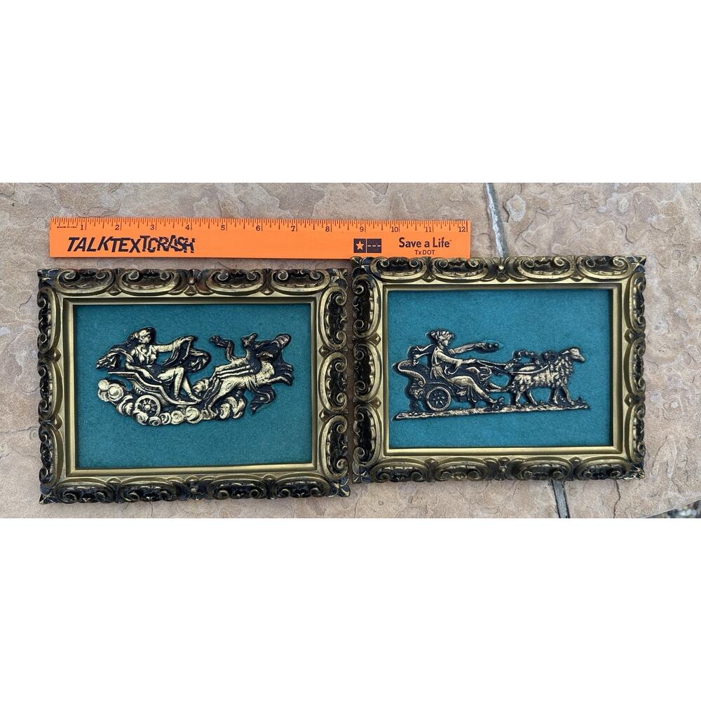 Vintage Clifford Art Studio‎ Inc New York Masterpieces velvet Roman plaque